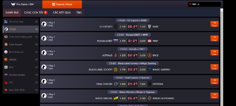 Cá cược Esports online tại Kubet nét