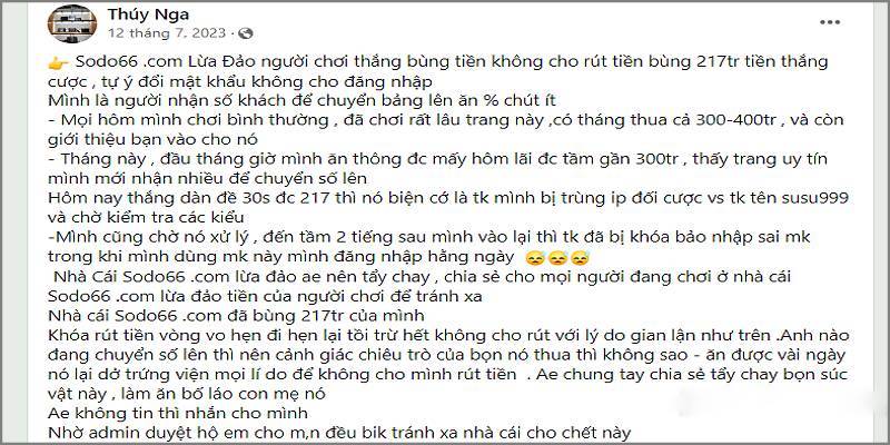 Bài tố Sodo66 lừa đảo Bài tố Sodo66 lừa đảo