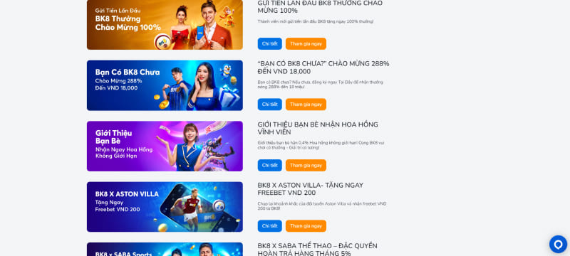 Cập nhật khuyến mãi khủng tại nhà cái BK8 Cập nhật khuyến mãi khủng tại nhà cái BK8