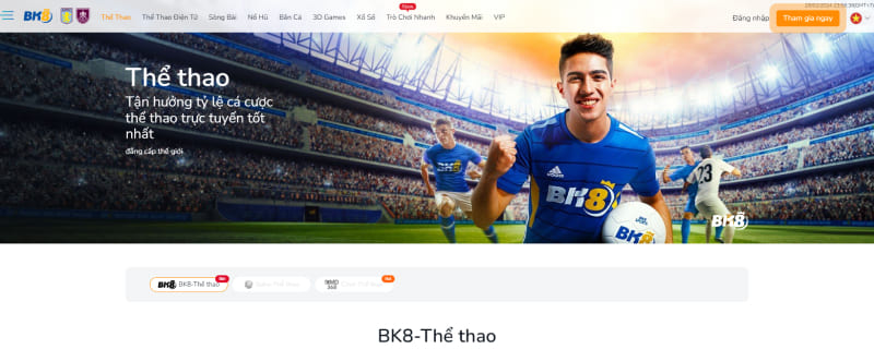 BK8 Thể thao cung cấp nhiều kèo cược Thể thao hấp dẫn BK8 Thể thao cung cấp nhiều kèo cược Thể thao hấp dẫn